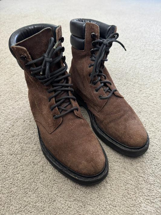 FW15 Saint Laurent by Hedi Slimane Brushed Suede Ranger Boots