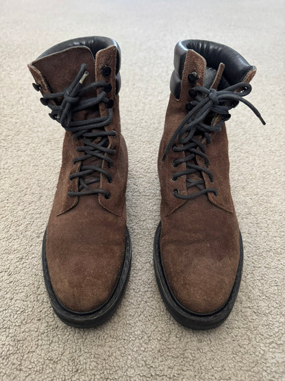 FW15 Saint Laurent by Hedi Slimane Brushed Suede Ranger Boots