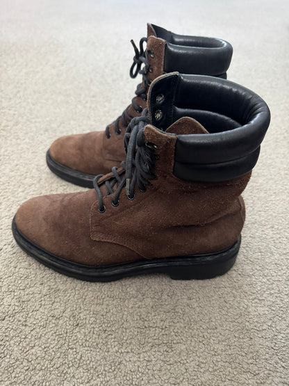 FW15 Saint Laurent by Hedi Slimane Brushed Suede Ranger Boots