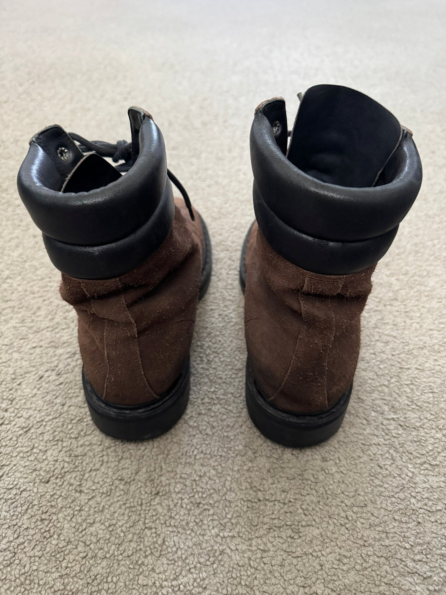 FW15 Saint Laurent by Hedi Slimane Brushed Suede Ranger Boots