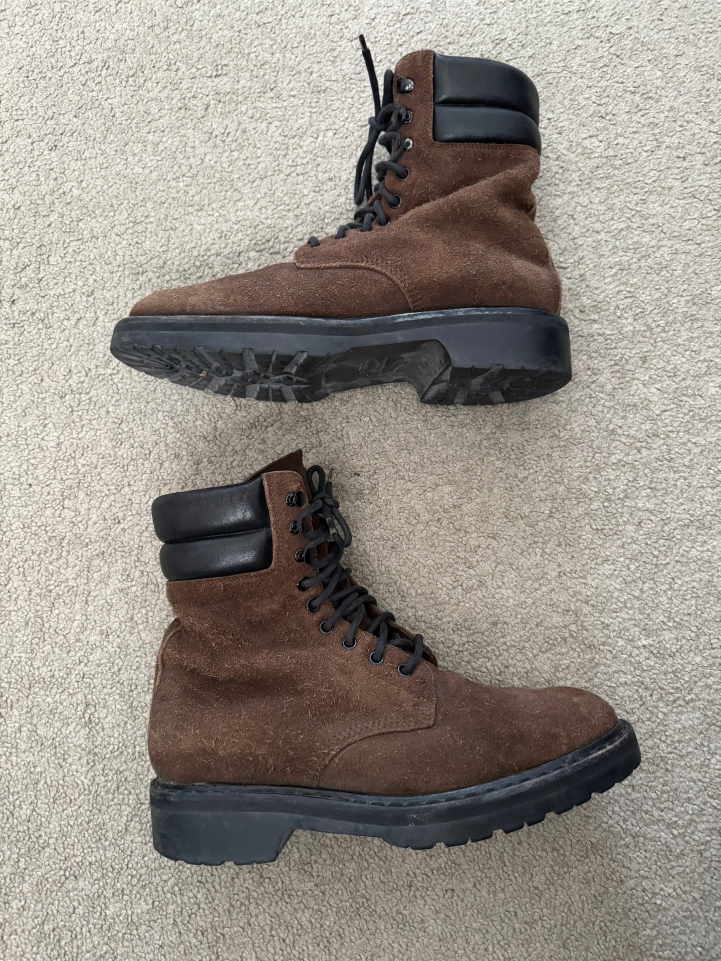 FW15 Saint Laurent by Hedi Slimane Brushed Suede Ranger Boots