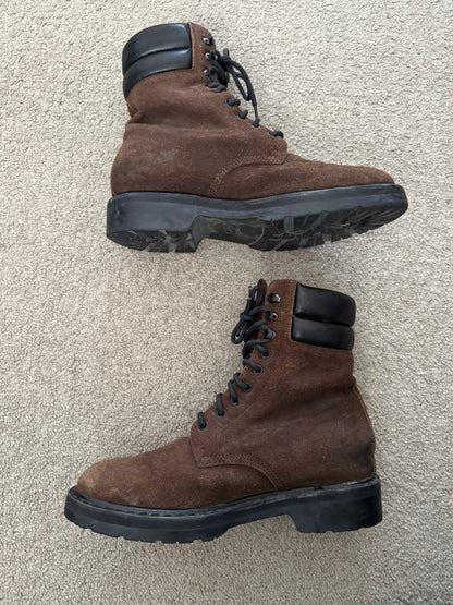 FW15 Saint Laurent by Hedi Slimane Brushed Suede Ranger Boots