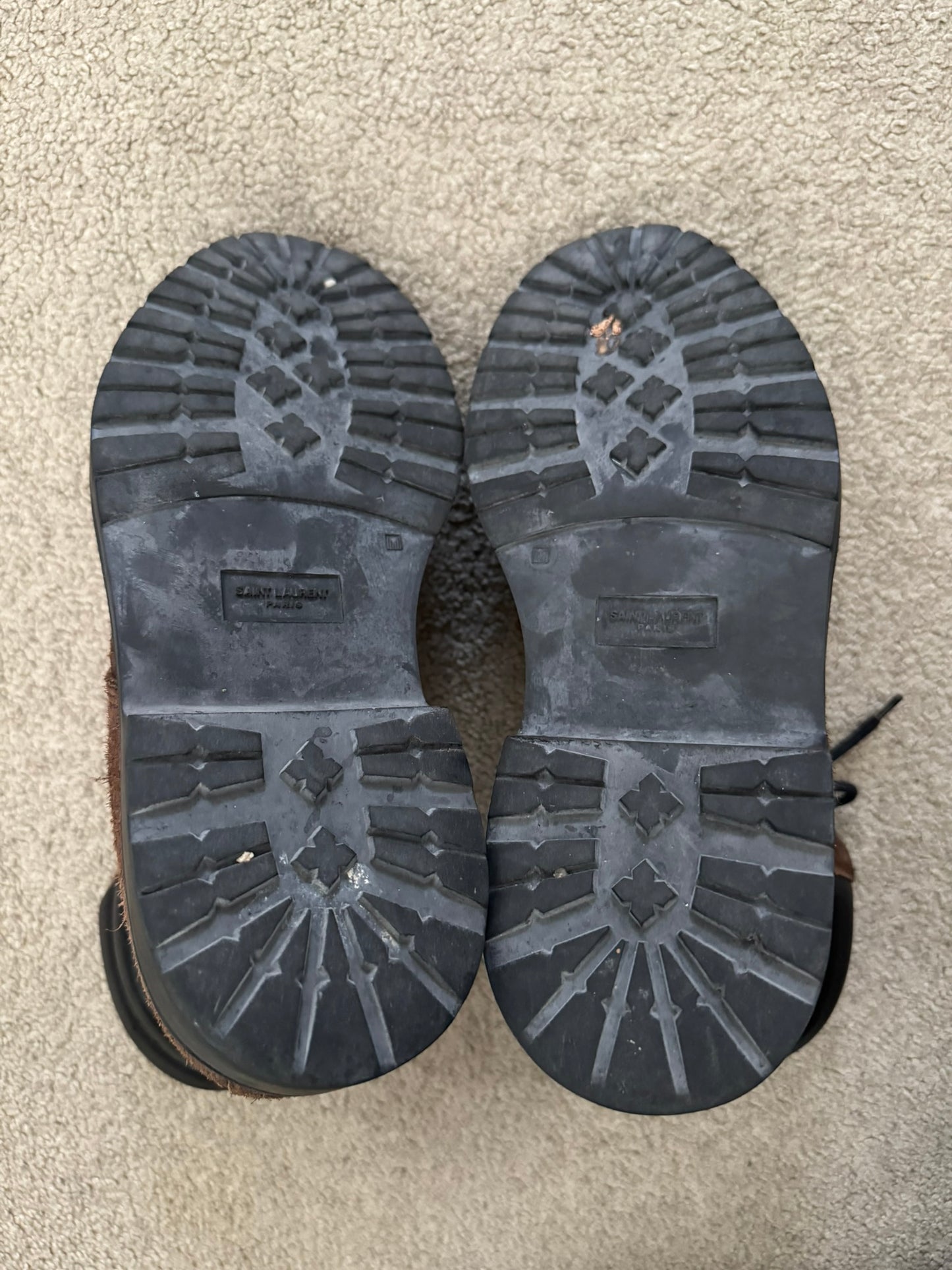 FW15 Saint Laurent by Hedi Slimane Brushed Suede Ranger Boots