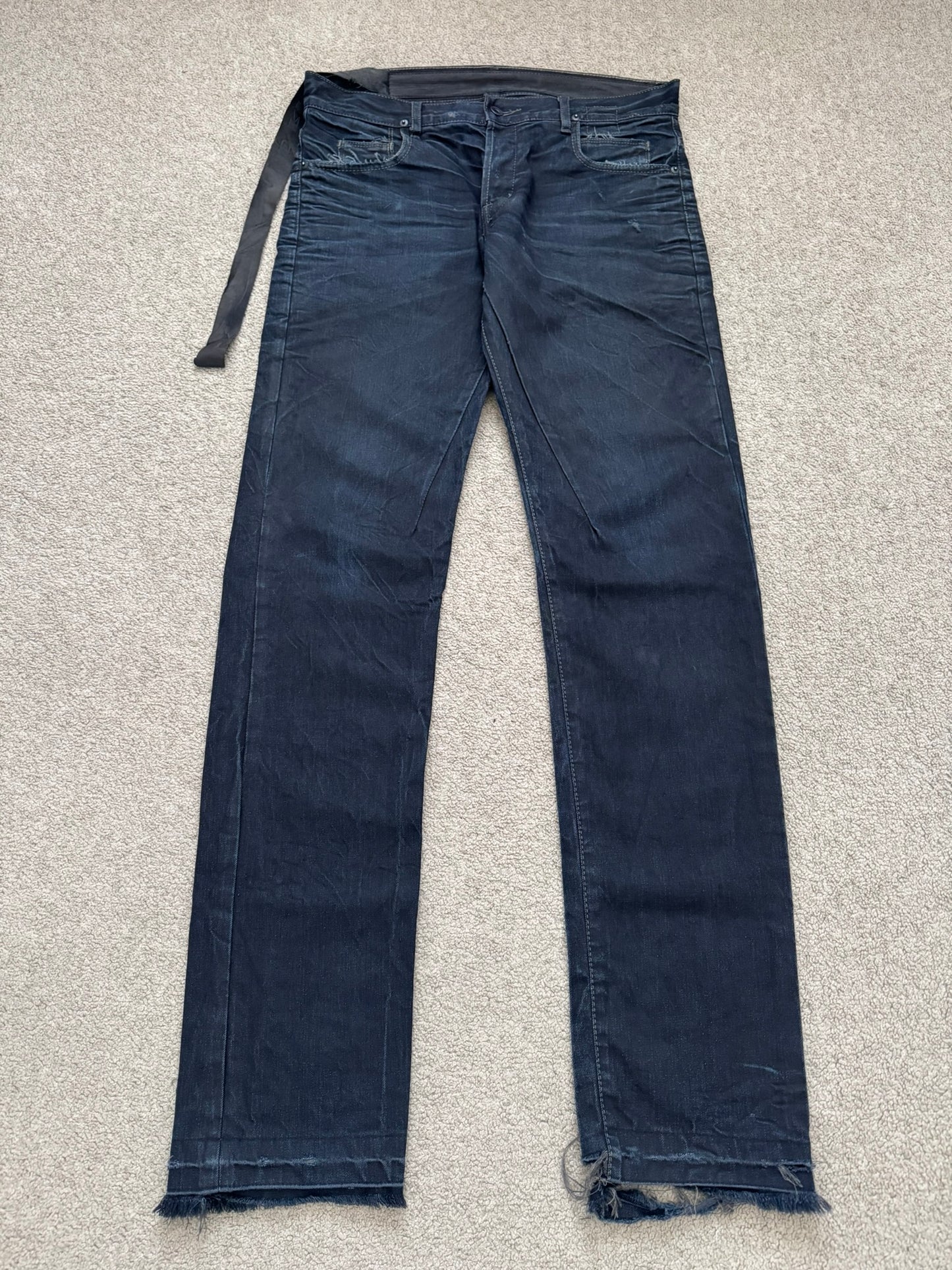 FW08 Rick Owens DRKSHDW "Stag" Whiskered Detroit Cut Denim Jeans