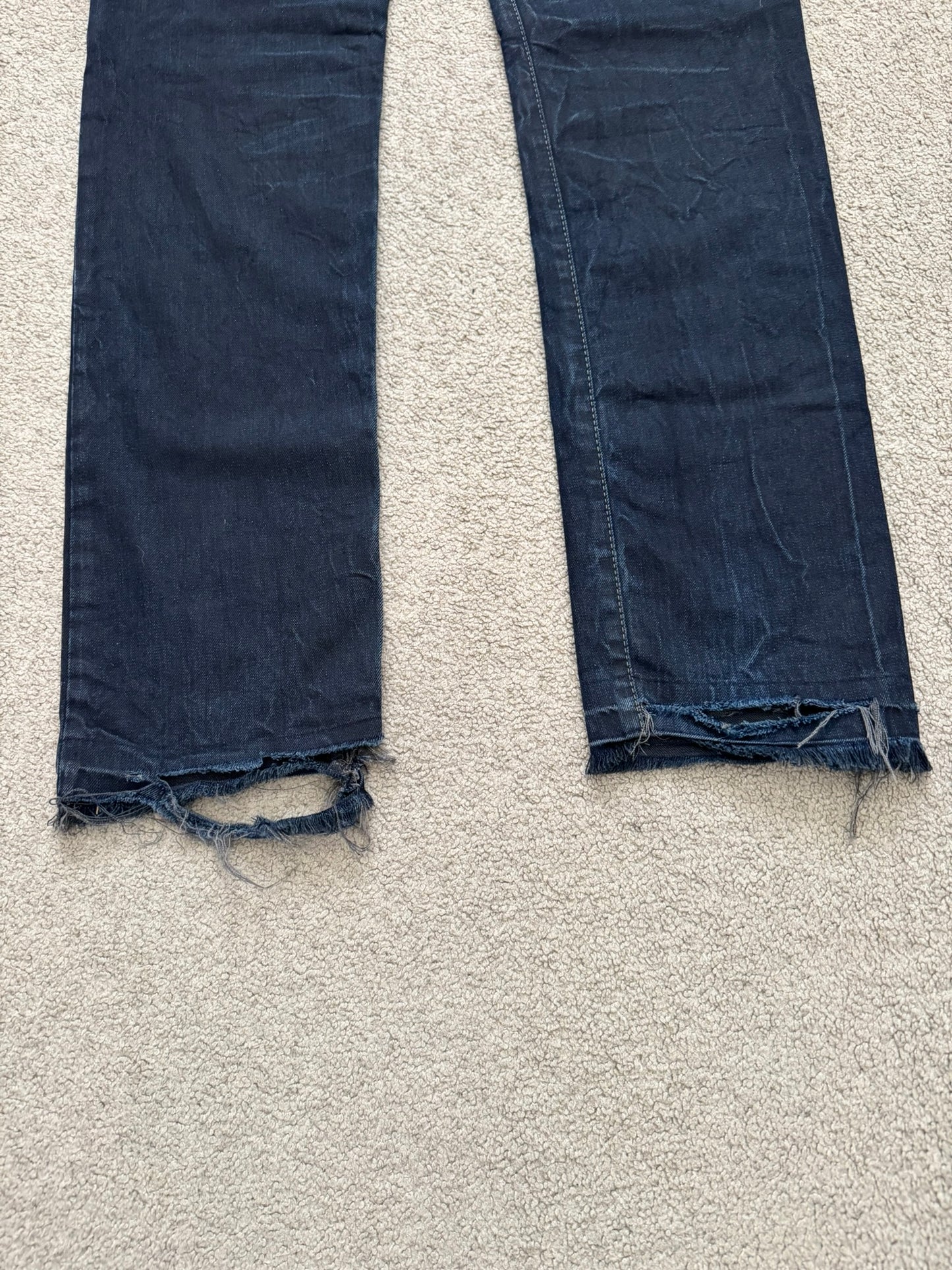 FW08 Rick Owens DRKSHDW "Stag" Whiskered Detroit Cut Denim Jeans