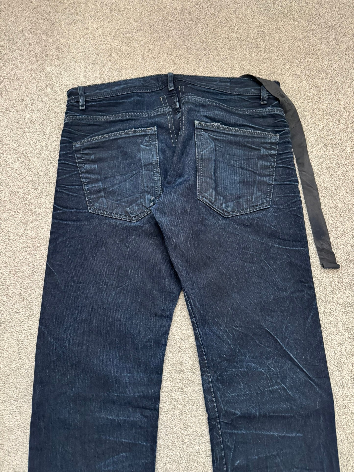 FW08 Rick Owens DRKSHDW "Stag" Whiskered Detroit Cut Denim Jeans