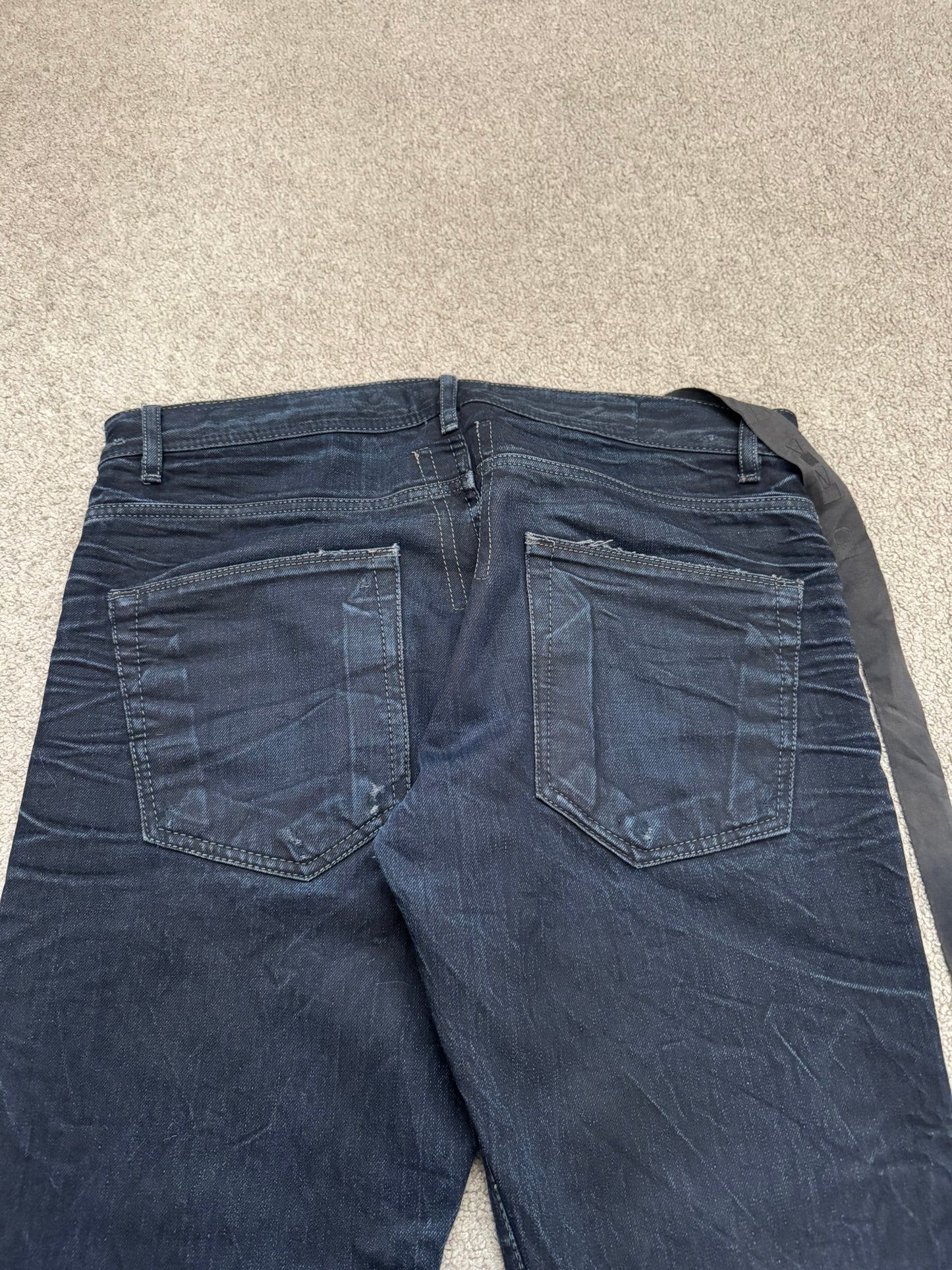 FW08 Rick Owens DRKSHDW "Stag" Whiskered Detroit Cut Denim Jeans