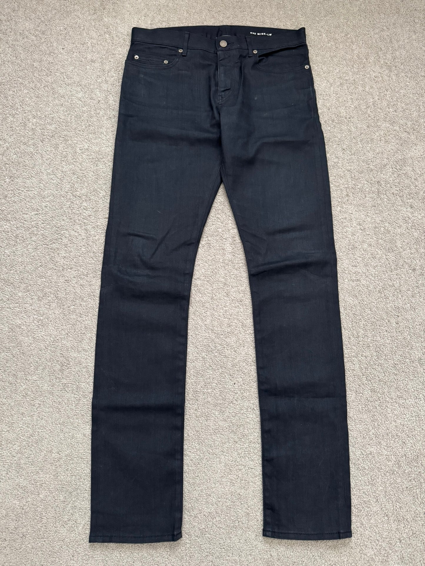 FW14 Saint Laurent by Hedi Slimane "Nightrider" Black Waxed D02 Denim Jeans