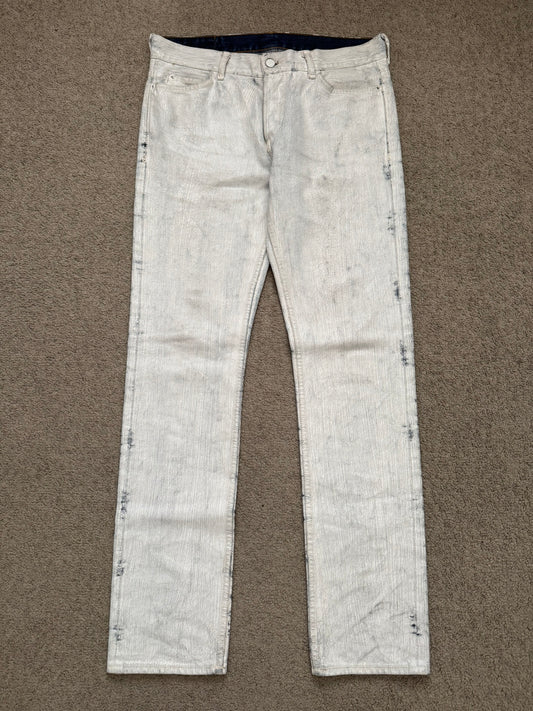 FW12 Maison Margiela x H&M White Painted Denim Jeans