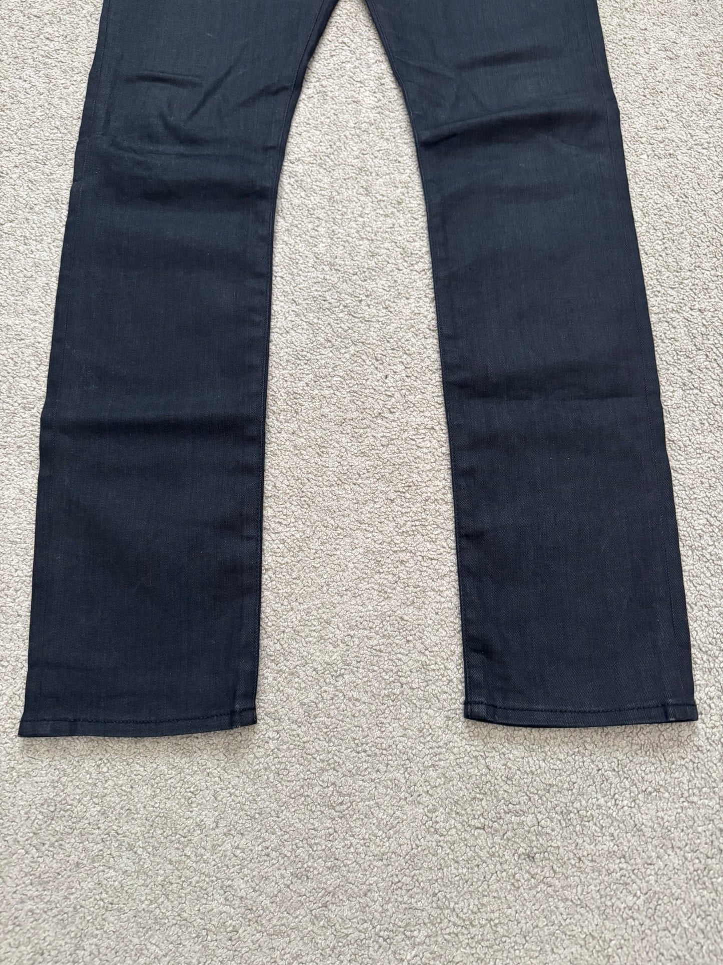 FW14 Saint Laurent by Hedi Slimane "Nightrider" Black Waxed D02 Denim Jeans