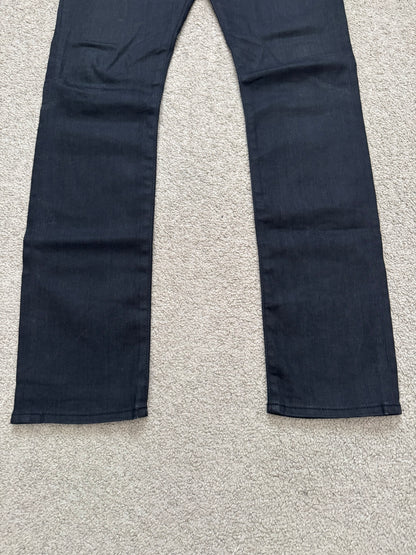 FW14 Saint Laurent by Hedi Slimane "Nightrider" Black Waxed D02 Denim Jeans