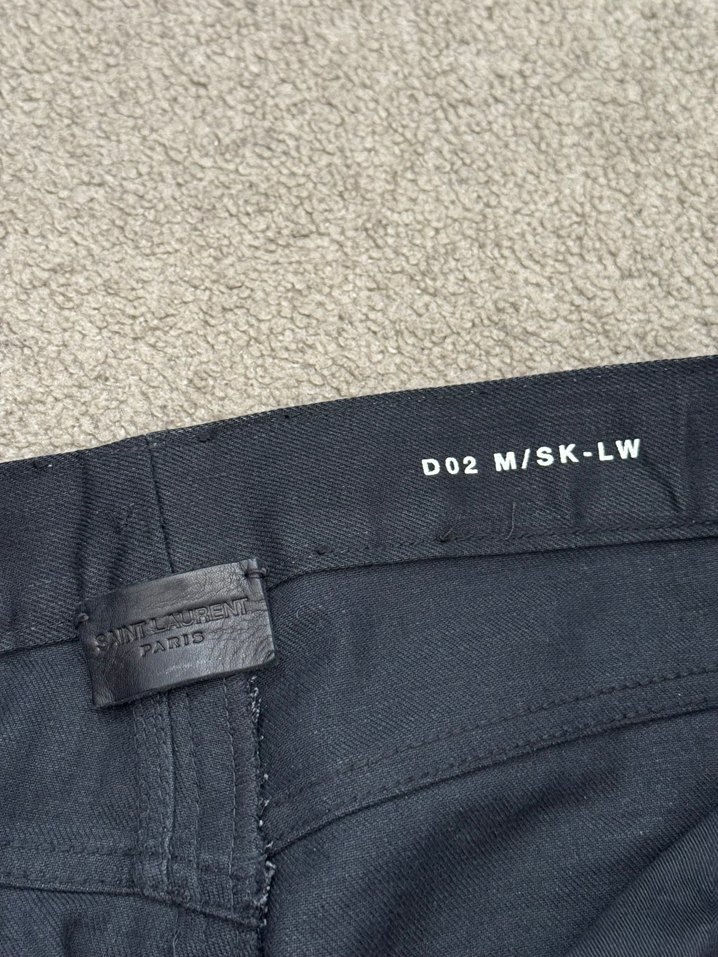 FW14 Saint Laurent by Hedi Slimane "Nightrider" Black Waxed D02 Denim Jeans