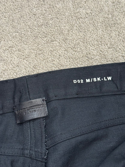 FW14 Saint Laurent by Hedi Slimane "Nightrider" Black Waxed D02 Denim Jeans