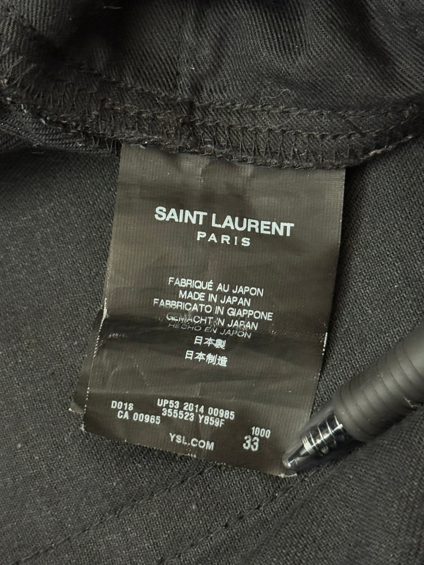 FW14 Saint Laurent by Hedi Slimane "Nightrider" Black Waxed D02 Denim Jeans