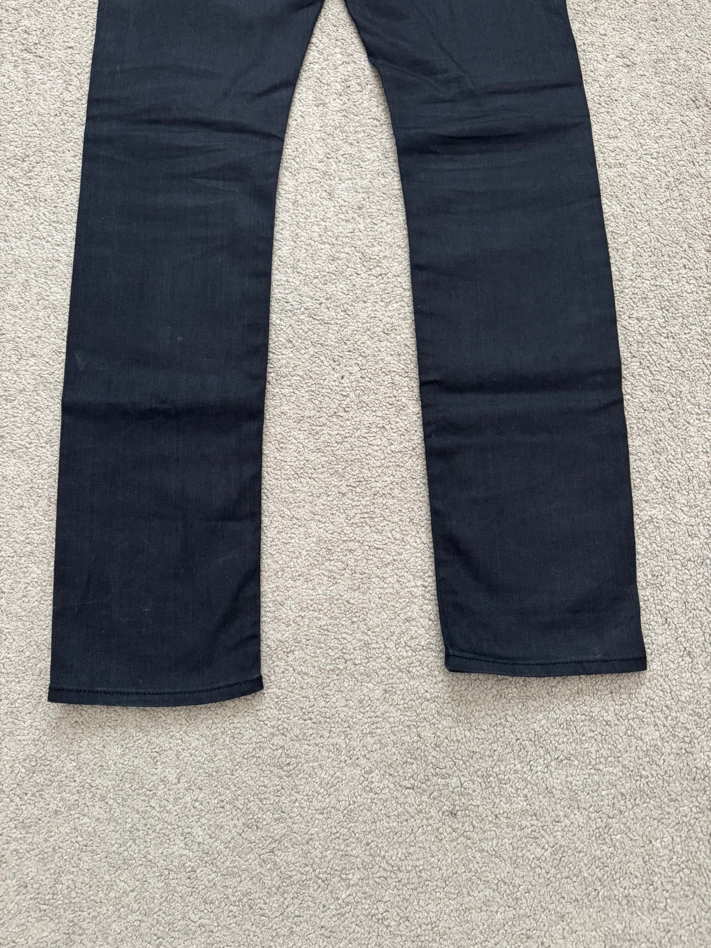 FW14 Saint Laurent by Hedi Slimane "Nightrider" Black Waxed D02 Denim Jeans