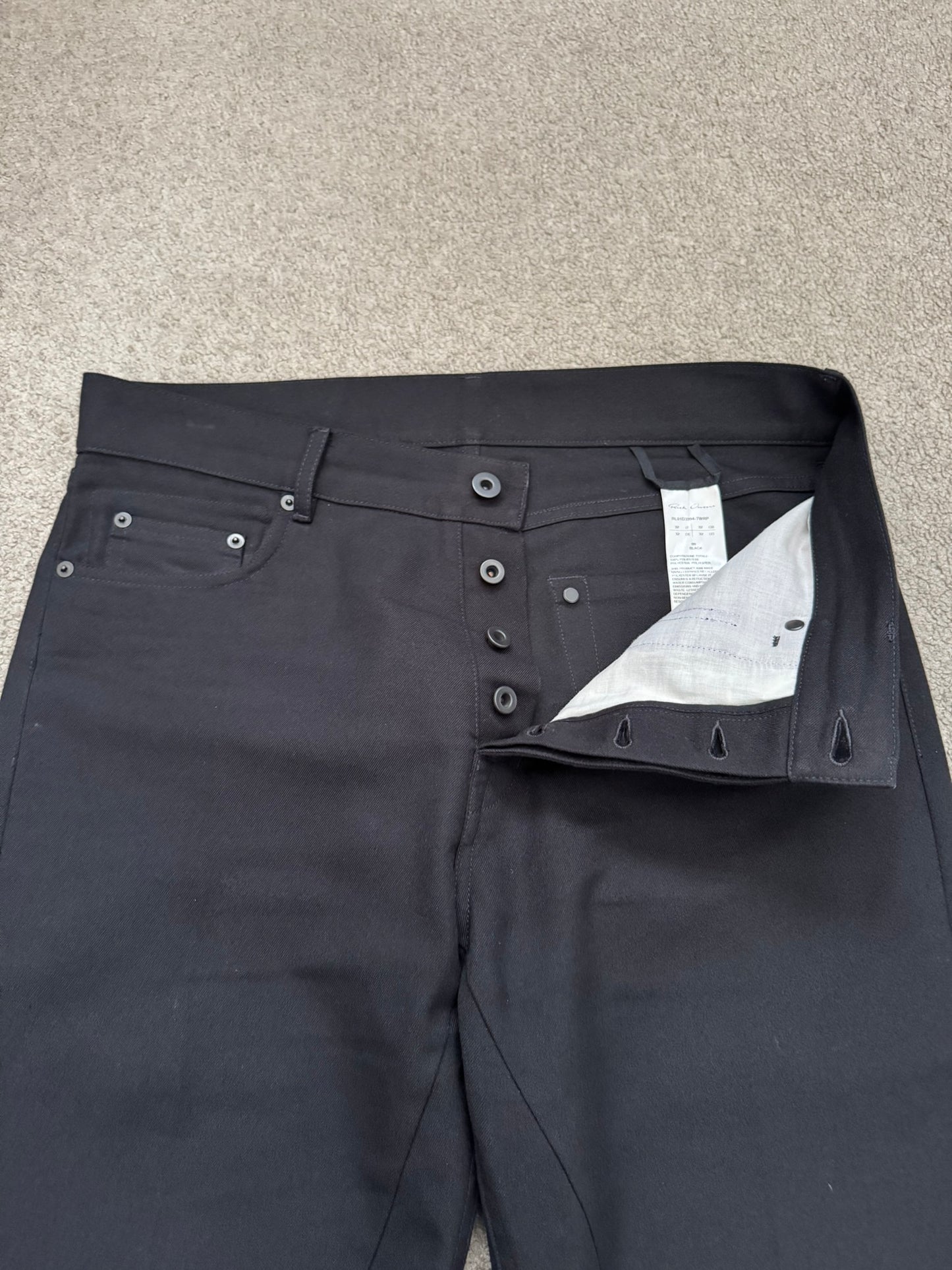 SS24 Rick Owens Mainline "Lido" Bonotto Jim Cut Bootcut Jeans