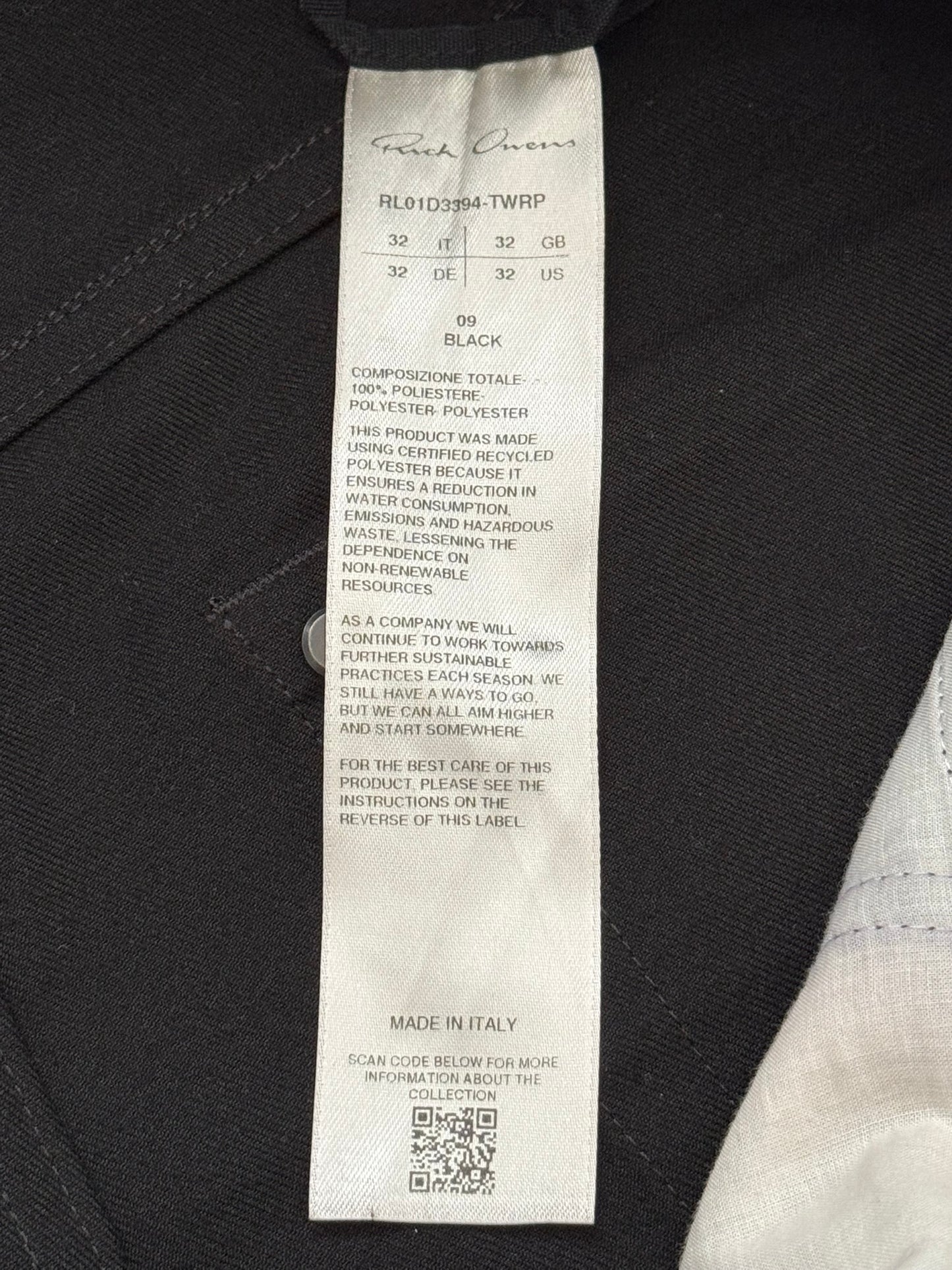 SS24 Rick Owens Mainline "Lido" Bonotto Jim Cut Bootcut Jeans