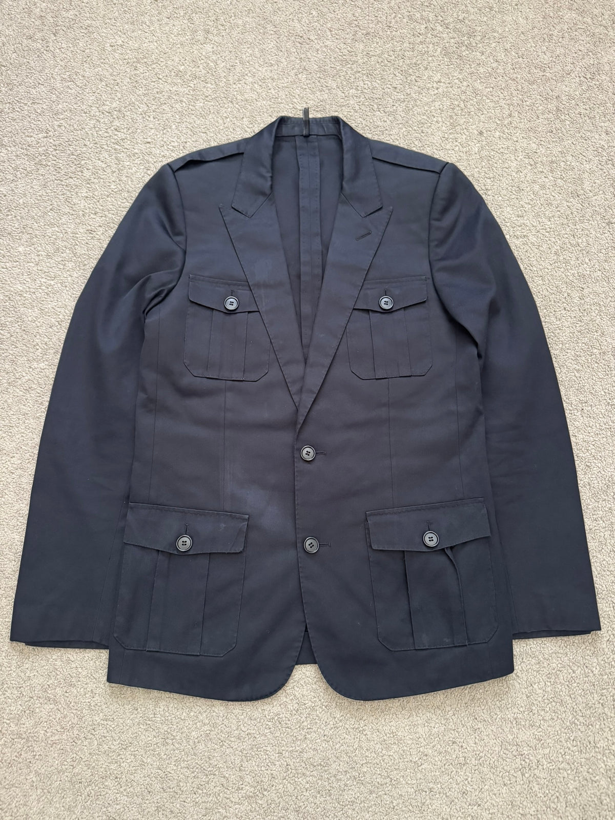 SS06 Dior Homme by Hedi Slimane Navy Safari Cargo Blazer Jacket