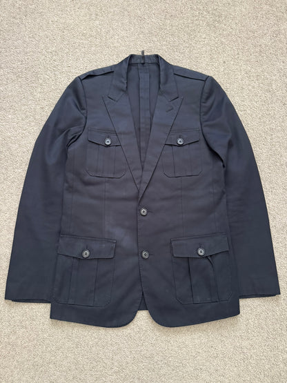 SS06 Dior Homme by Hedi Slimane Navy Safari Cargo Blazer Jacket