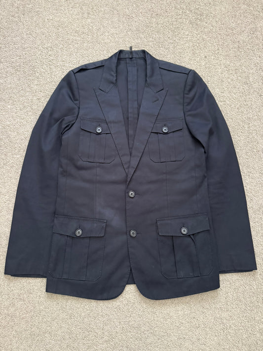 SS06 Dior Homme by Hedi Slimane Navy Safari Cargo Blazer Jacket