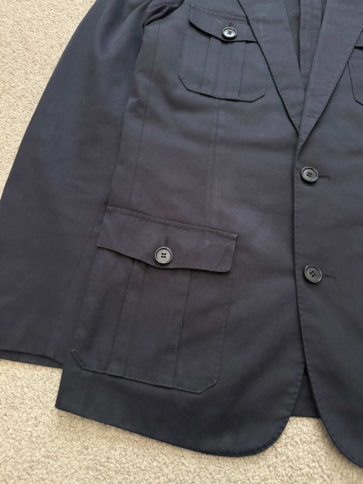 SS06 Dior Homme by Hedi Slimane Navy Safari Cargo Blazer Jacket