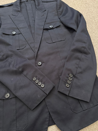 SS06 Dior Homme by Hedi Slimane Navy Safari Cargo Blazer Jacket