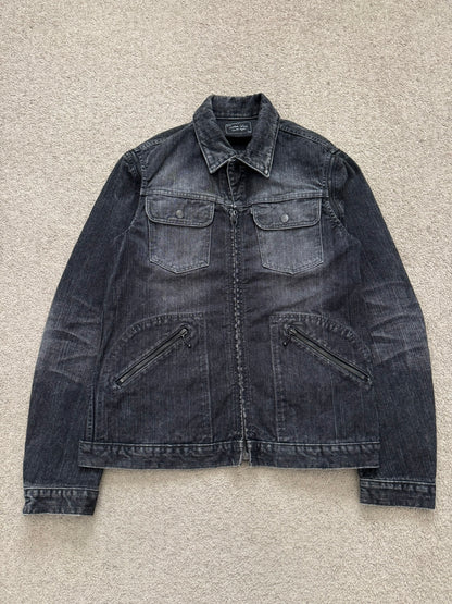 SS04 Number (N)ine Convertible Zipper Pain Denim Jacket