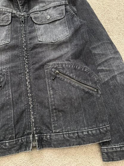 SS04 Number (N)ine Convertible Zipper Pain Denim Jacket