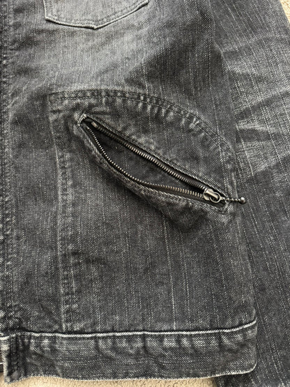 SS04 Number (N)ine Convertible Zipper Pain Denim Jacket
