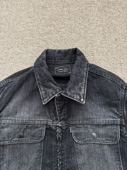 SS04 Number (N)ine Convertible Zipper Pain Denim Jacket