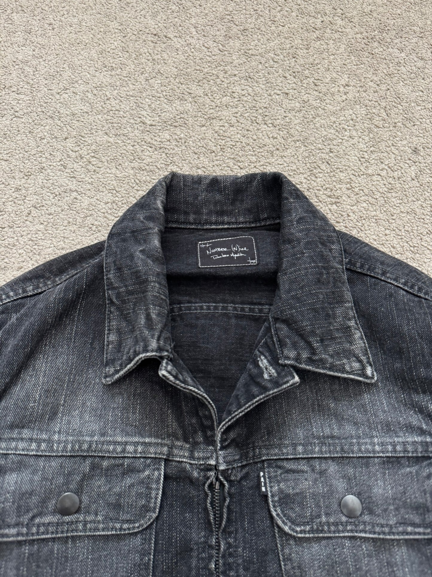 SS04 Number (N)ine Convertible Zipper Pain Denim Jacket