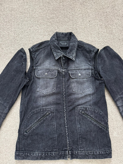 SS04 Number (N)ine Convertible Zipper Pain Denim Jacket