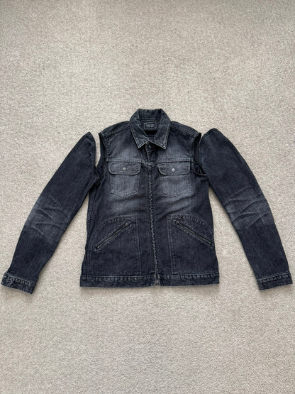 SS04 Number (N)ine Convertible Zipper Pain Denim Jacket