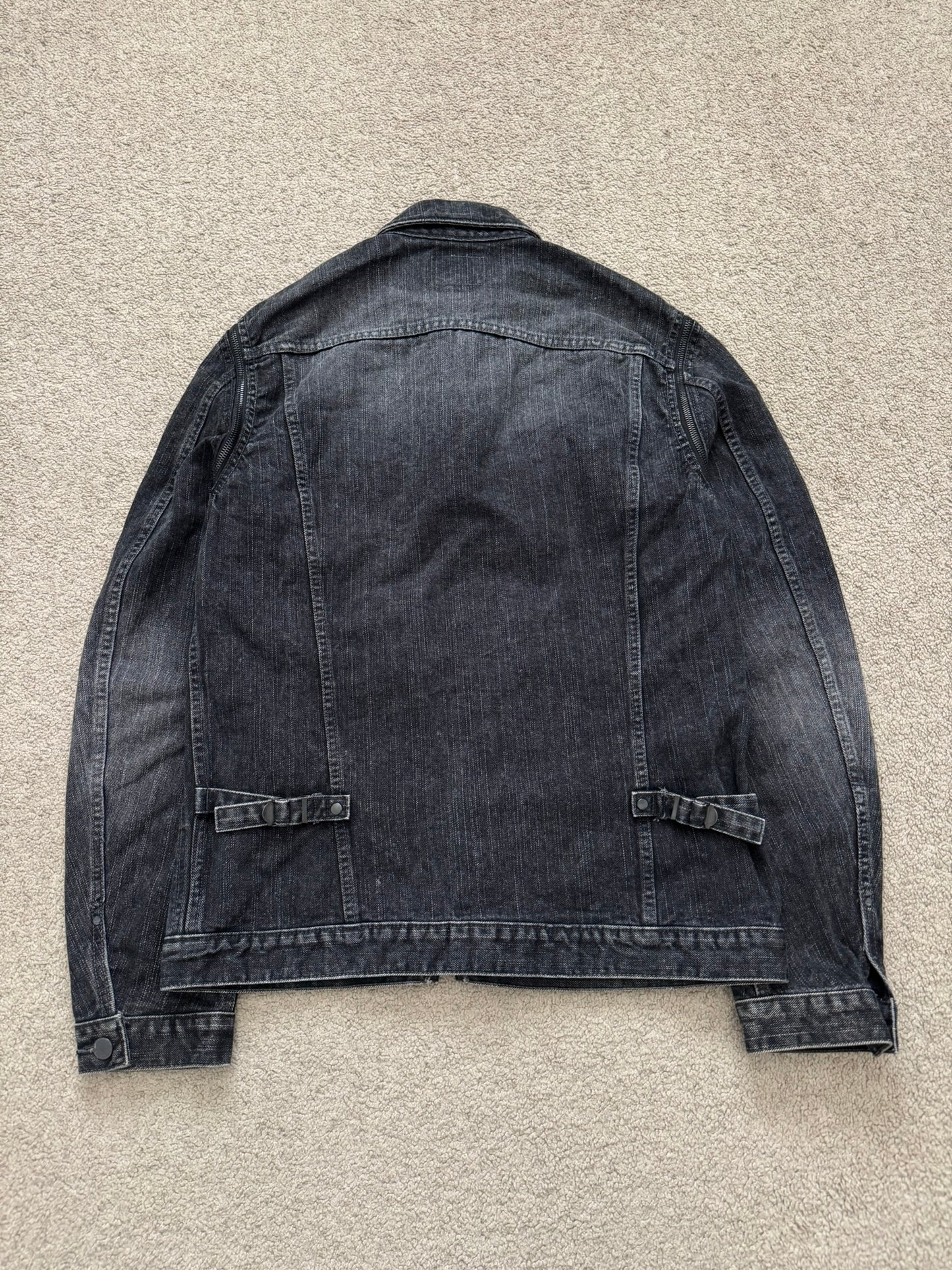 SS04 Number (N)ine Convertible Zipper Pain Denim Jacket