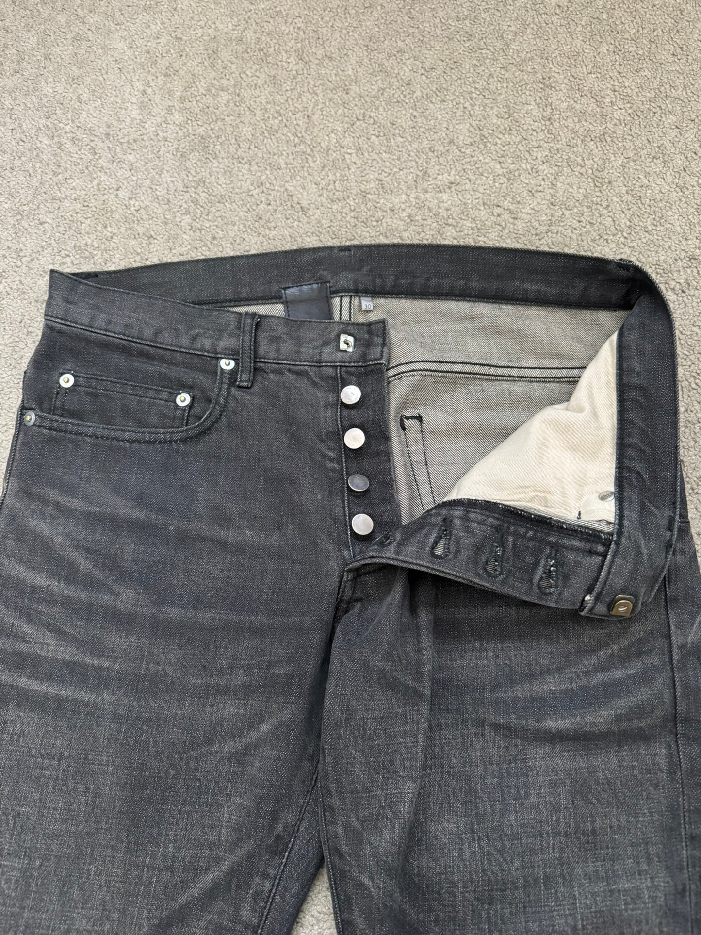 Dior Homme by Hedi Slimane MIJ Black Clawmark Denim Jeans