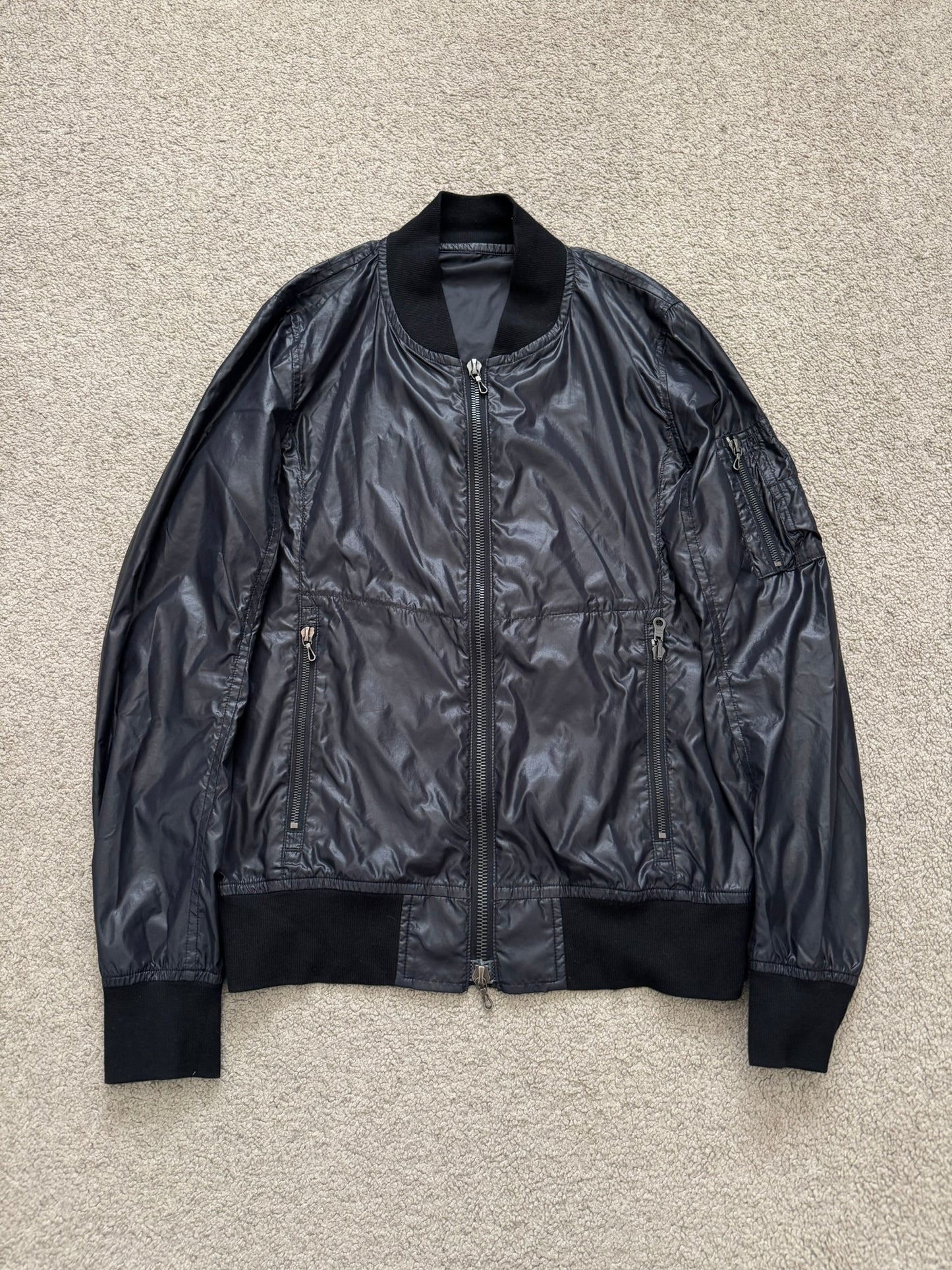 Kazuyuki Kumagai Attachment Black Nylon MA-1 Bomber Jacket