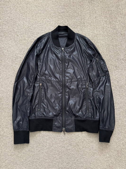 Kazuyuki Kumagai Attachment Black Nylon MA-1 Bomber Jacket