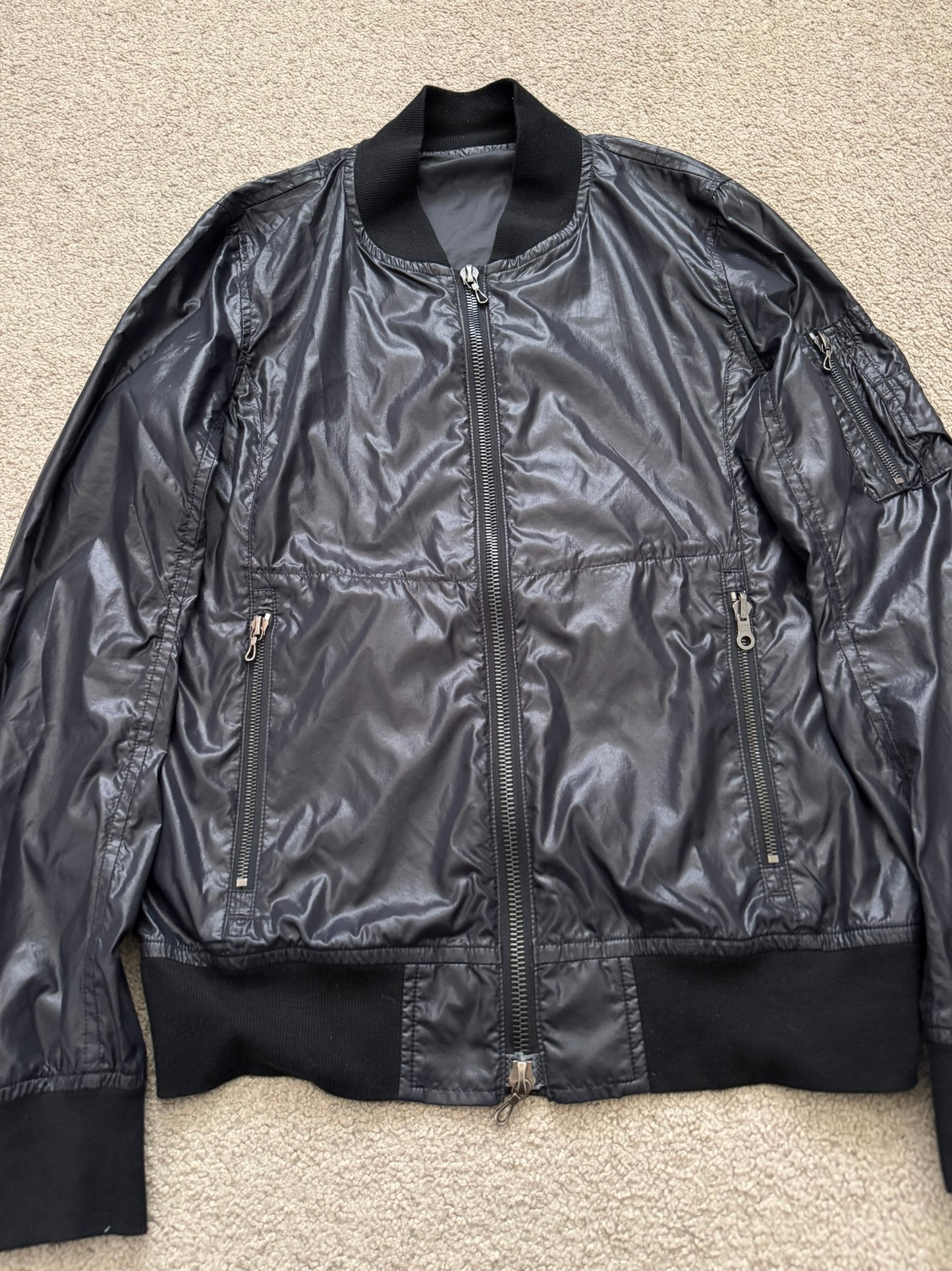 Kazuyuki Kumagai Attachment Black Nylon MA-1 Bomber Jacket