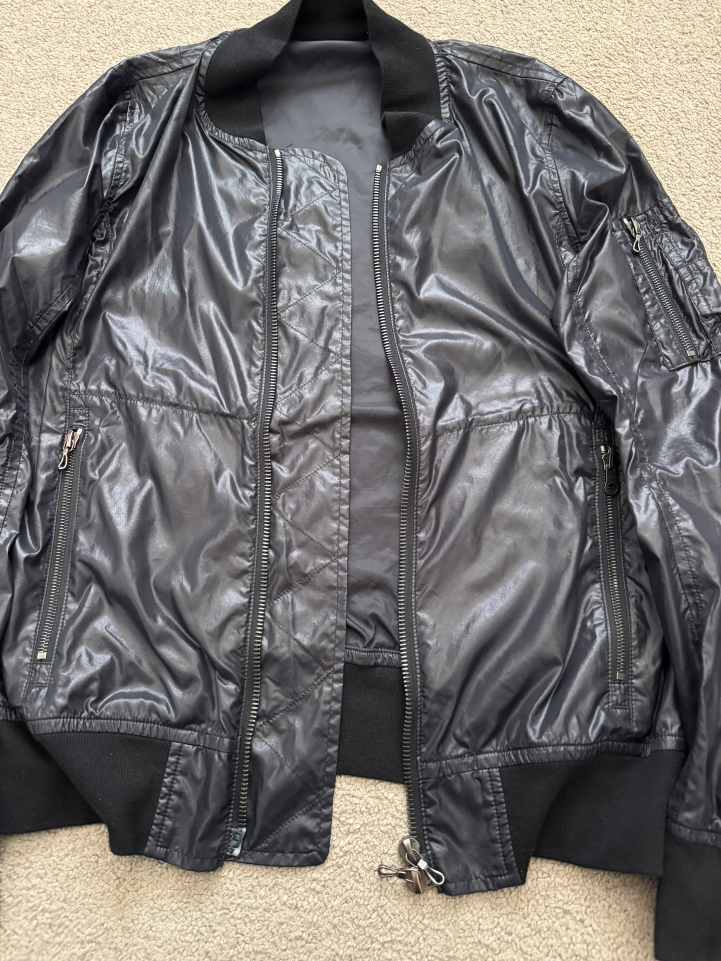 Kazuyuki Kumagai Attachment Black Nylon MA-1 Bomber Jacket