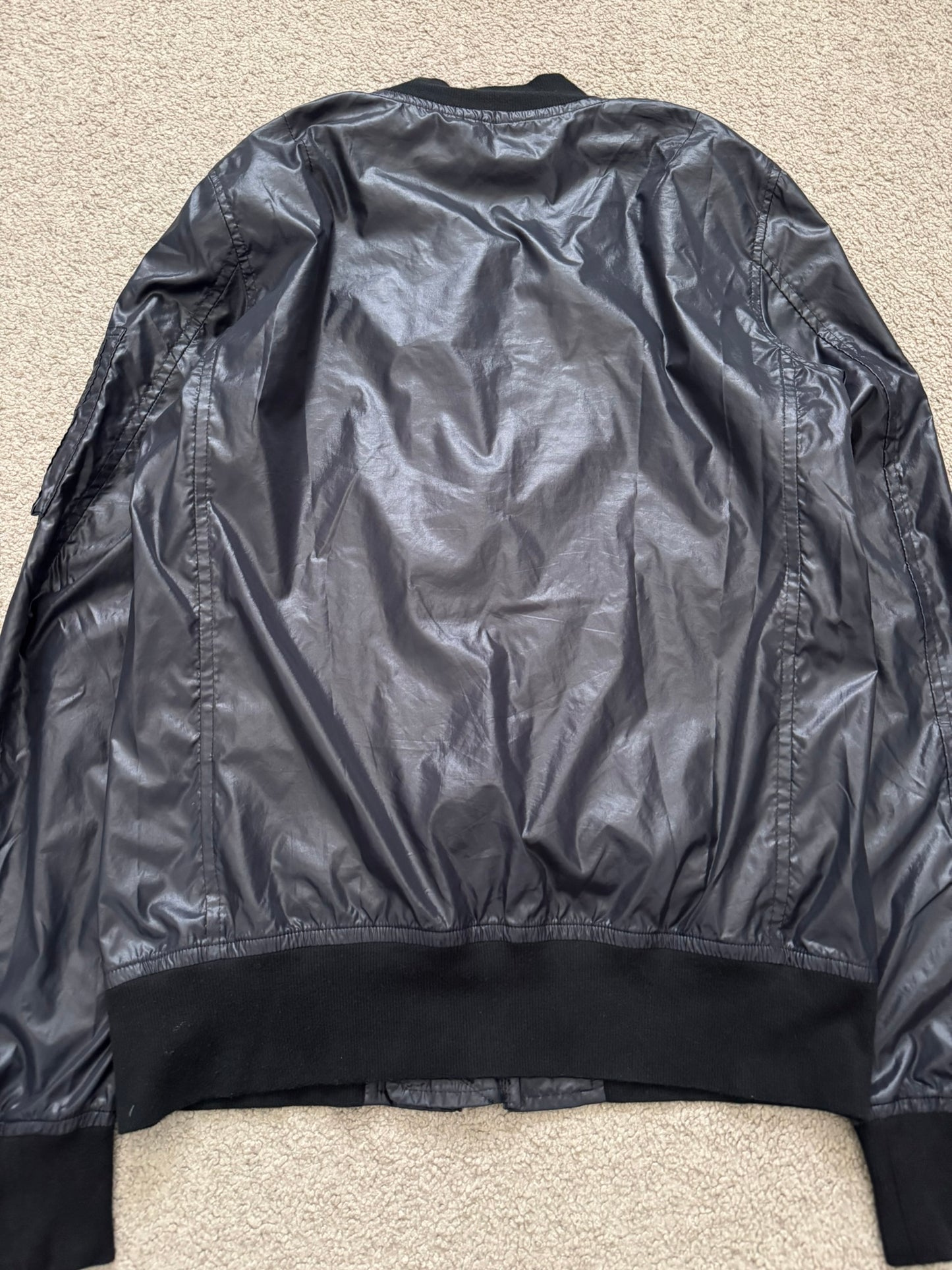 Kazuyuki Kumagai Attachment Black Nylon MA-1 Bomber Jacket