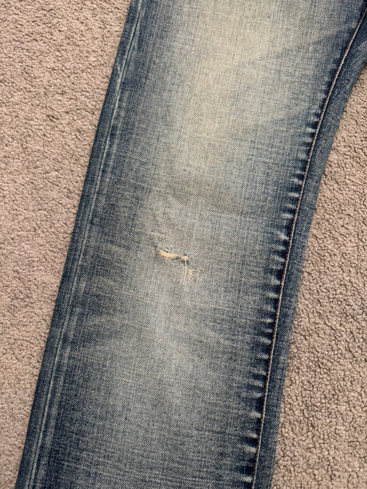 SS07 Dior Homme by Hedi Slimane Faded Washed Whiskered Denim Jeans