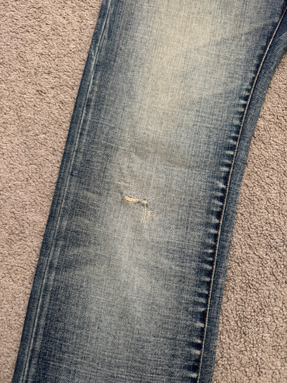 SS07 Dior Homme by Hedi Slimane Faded Washed Whiskered Denim Jeans