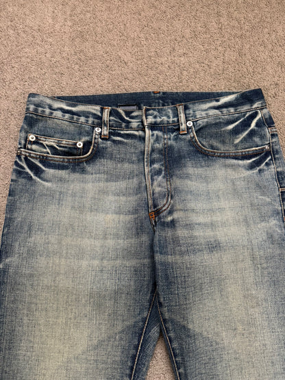SS07 Dior Homme by Hedi Slimane Faded Washed Whiskered Denim Jeans