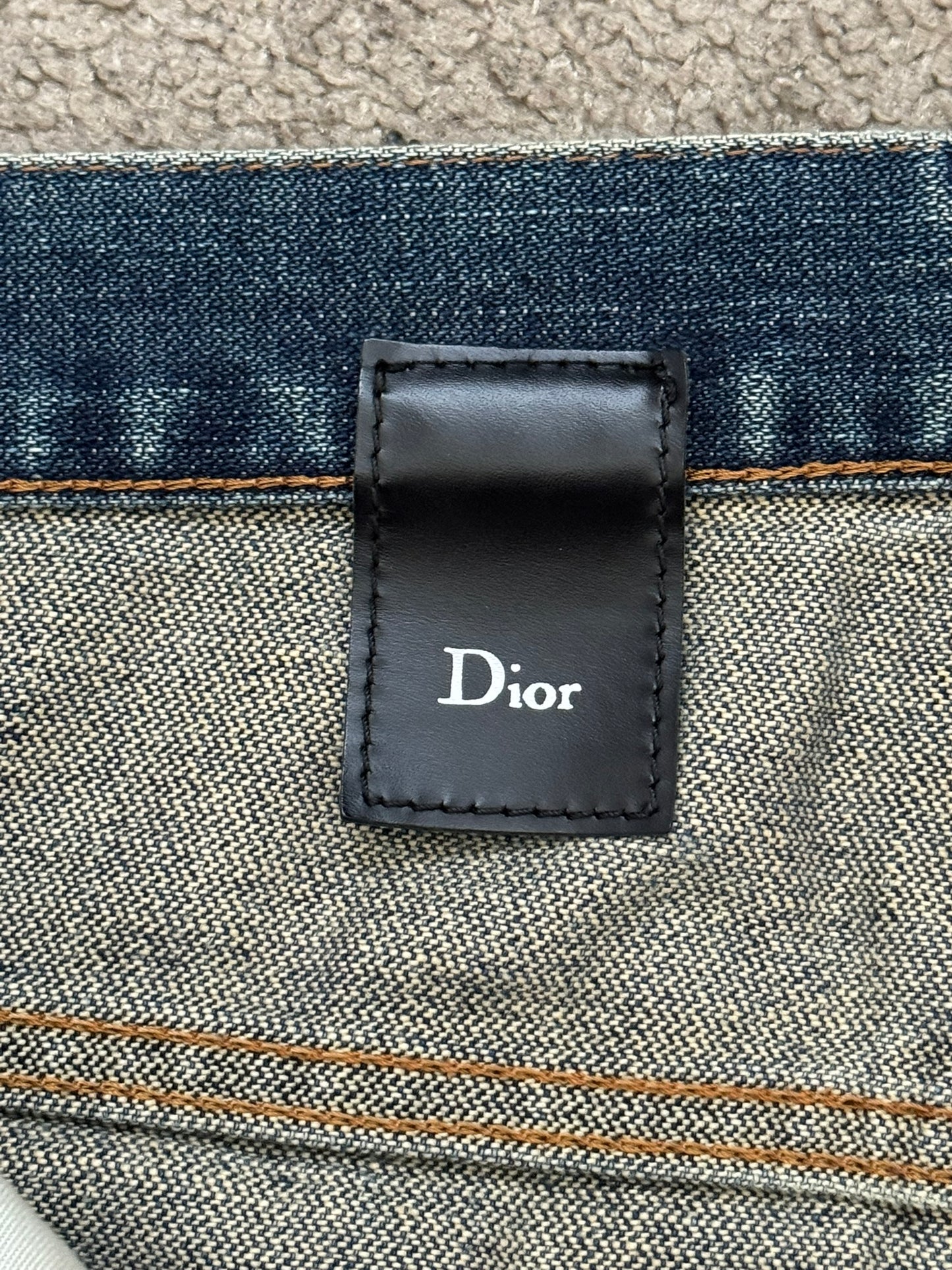 SS07 Dior Homme by Hedi Slimane Faded Washed Whiskered Denim Jeans