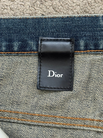 SS07 Dior Homme by Hedi Slimane Faded Washed Whiskered Denim Jeans