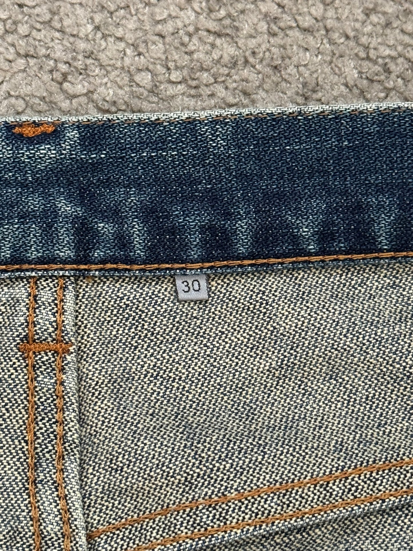 SS07 Dior Homme by Hedi Slimane Faded Washed Whiskered Denim Jeans