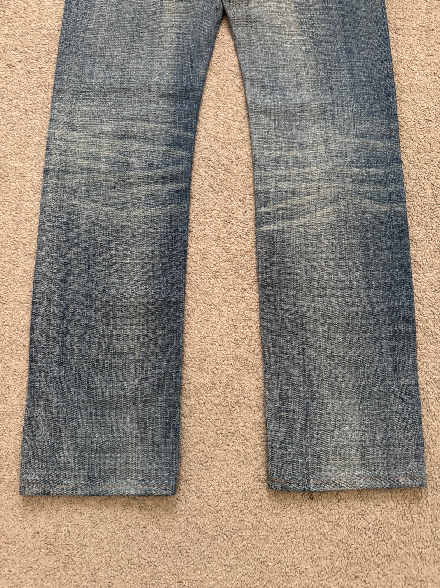 SS07 Dior Homme by Hedi Slimane Faded Washed Whiskered Denim Jeans