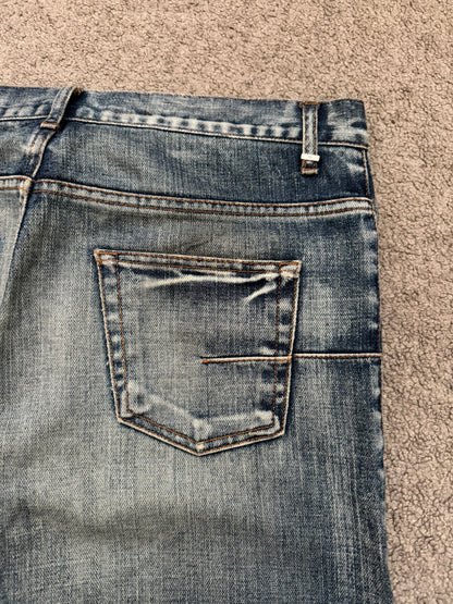 SS07 Dior Homme by Hedi Slimane Faded Washed Whiskered Denim Jeans