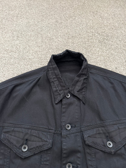 SS19 Julius x I.T. Black Waxed Boxy Cropped Denim Jacket