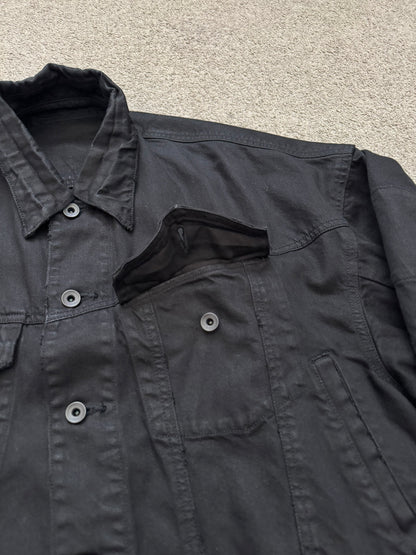 SS19 Julius x I.T. Black Waxed Boxy Cropped Denim Jacket